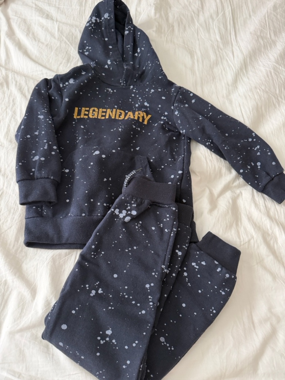 Two-piece Jogger Truth Substance 'Common Sense' Black Hoodie with White Splatter